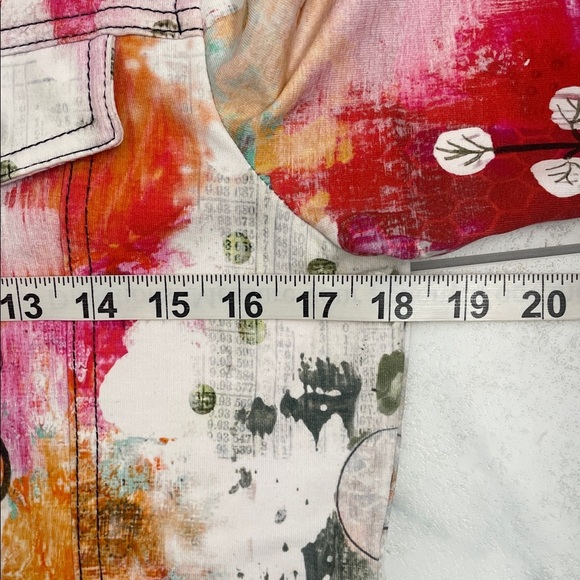 Floral Multicolor Women's Jacket by Dolceeza Silver Buttons Sz S(4) - Picture 9 of 11